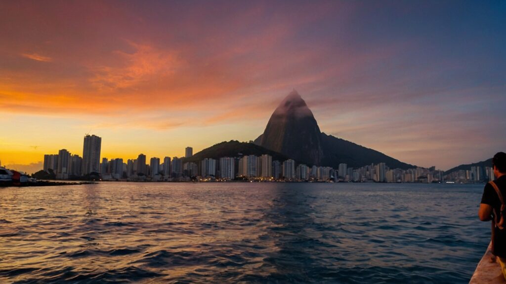 Pessoas assistindo ao pôr do sol no Arpoador, uma das experiências gratuitas e memoráveis no Rio de Janeiro. Passagens baratas para o Rio de Janeiro com o Voopter